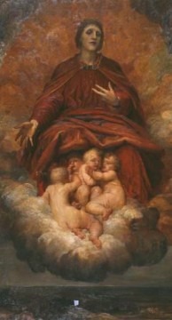  symbolist Oil Painting - The Spirit of Christianity symbolist George Frederic Watts